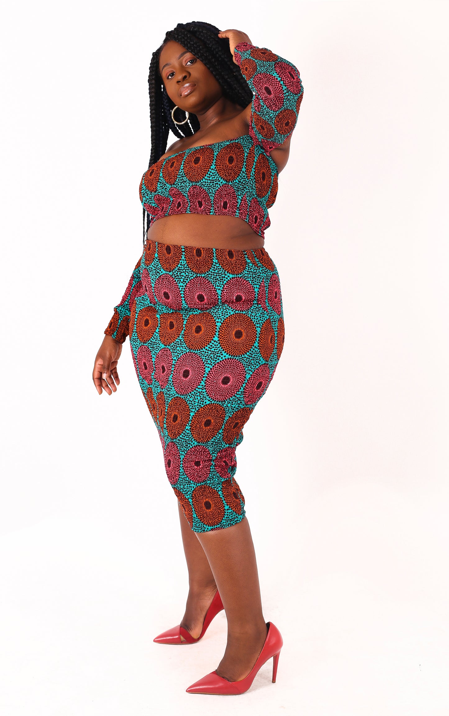 Adai Blue Bardot Crop Top - House of Amara