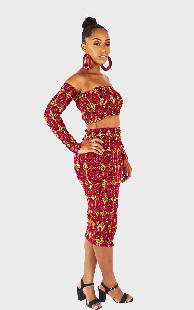 Adai Pink Midi Skirt - House of Amara