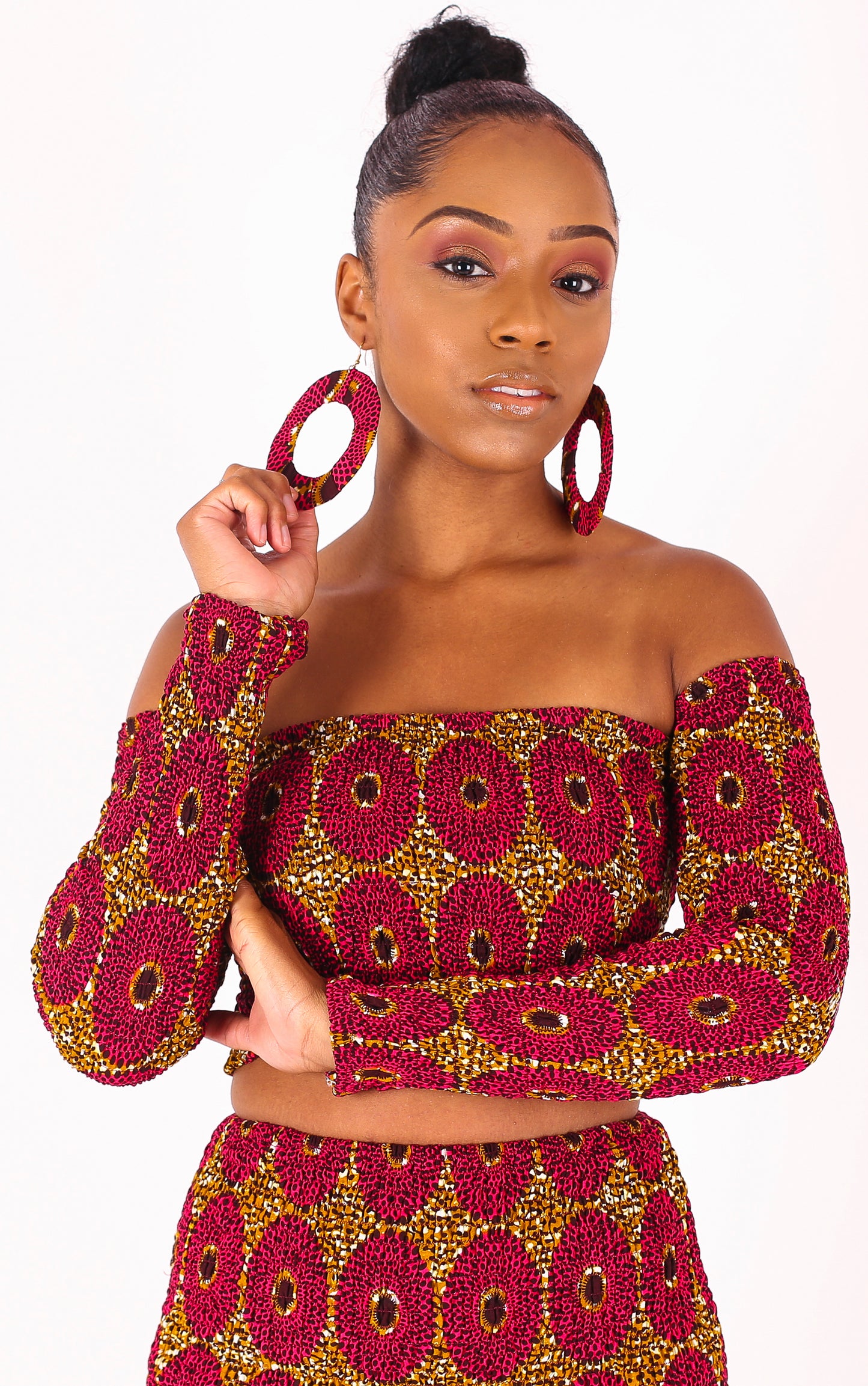 Adai Pink Hoop Earrings - House of Amara