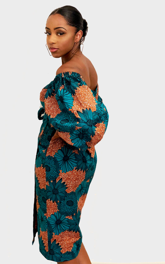 Ife Wrap Midi Dress - House of Amara