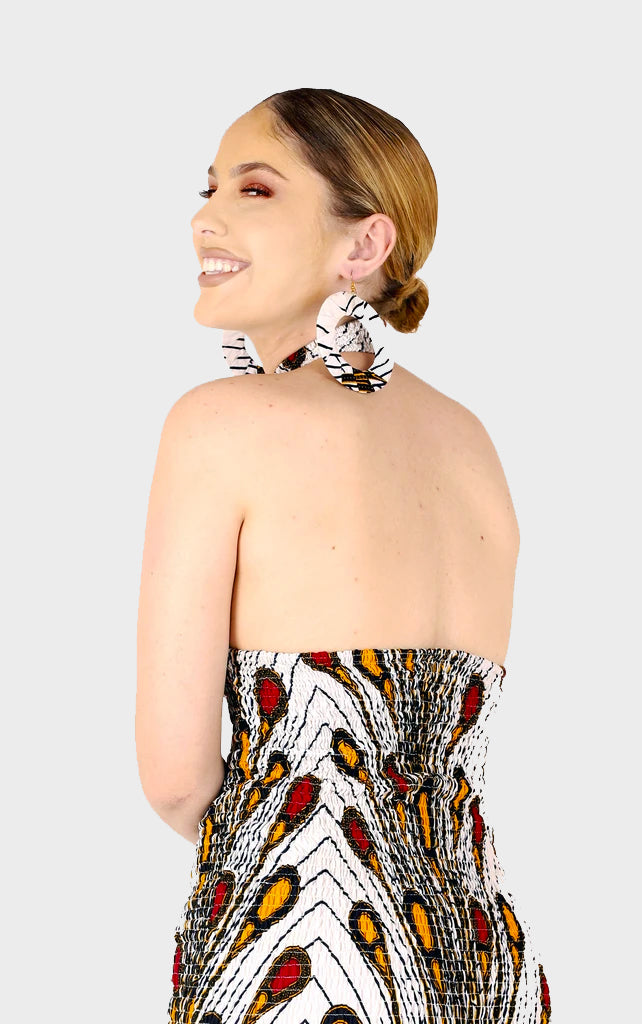 Leylah White Hoop Earrings - House of Amara