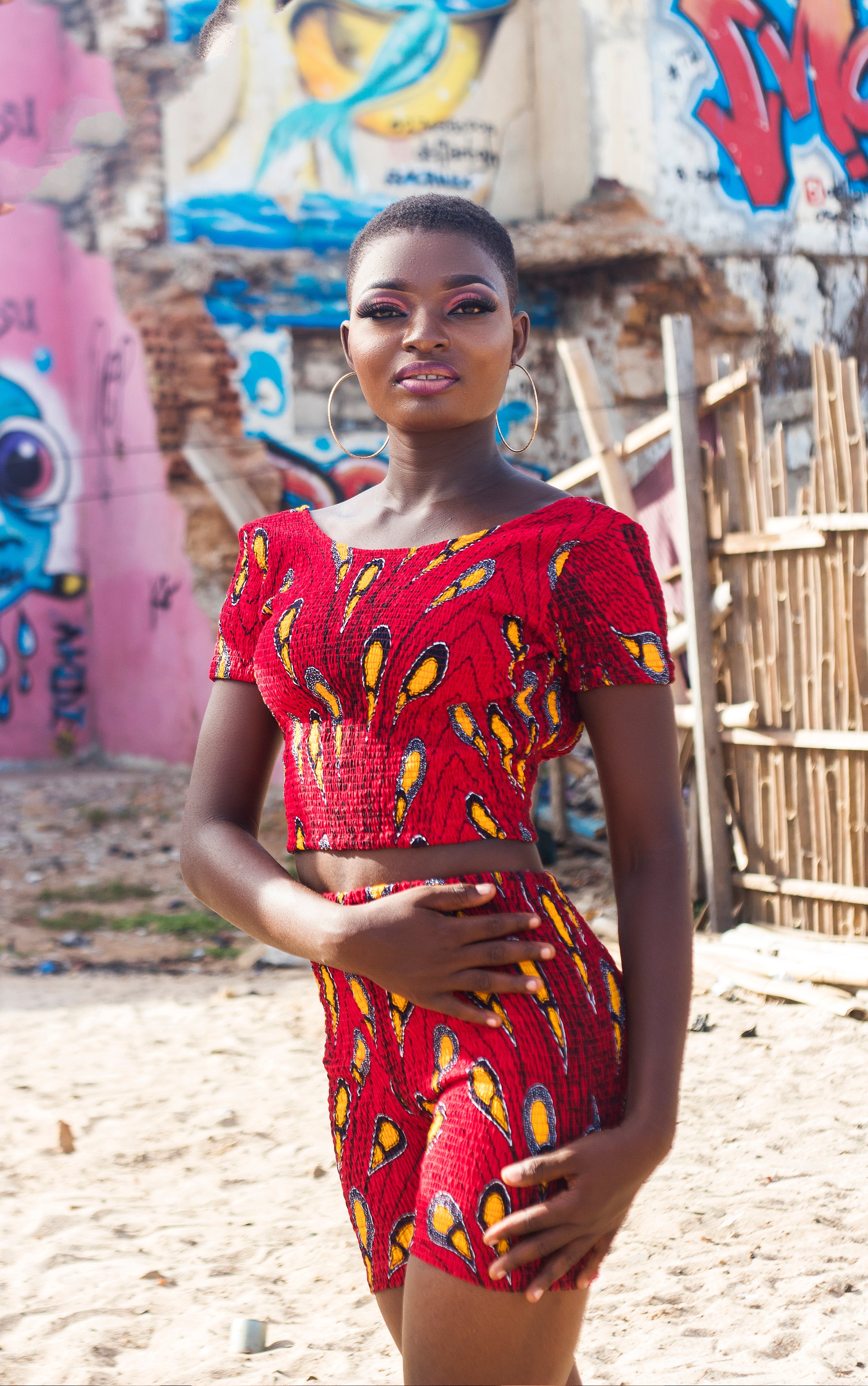 Red shorts co ord hotsell